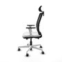 PIQUERAS Y CRESPO Silla de oficina Haches con mecanismo Sincro/Traslack Blanco y Negro