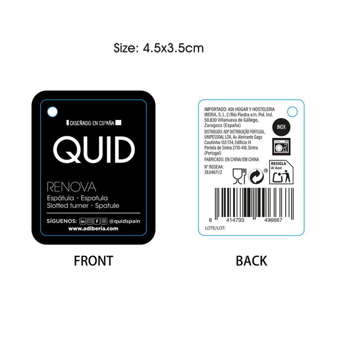 Espatula Acero Inoxidable Kitchen Renova Quid 33,5x7,5x3,5 cm