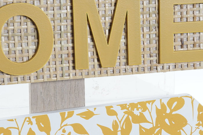 DKD Home Decor Decoración de pared MDF 32x4x68 Mostaza