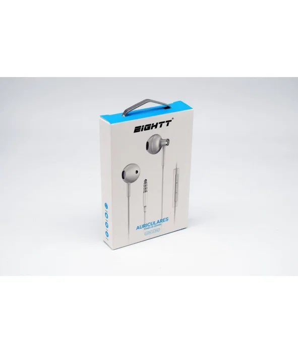 Eightt EAUR-XI Auriculares Intraaurales con Micrófono y Control de Volumen Blanco