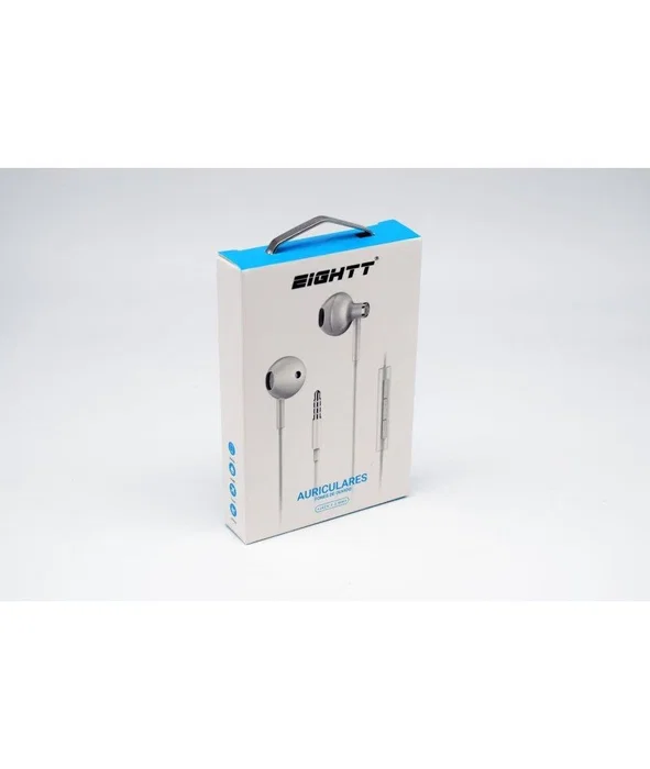 Eightt EAUR-XI Auriculares Intraaurales con Micrófono y Control de Volumen Blanco