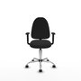 PIQUERAS Y CRESPO Silla de oficina Aýna con Brazos 1D y Base cromada, Negro