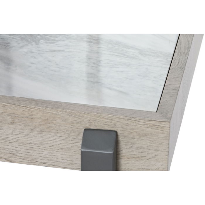 Mesa auxiliar Home ESPRIT Blanco Gris Natural Metal 50 x 50 x 50 cm Mesa auxiliar Home ESPRIT Blanco Gris Natural Metal 50 x 50 x 50 cm
