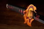 Bandai Tamashii Nations Réplica Proplica 1/1 Espada Nichirin Tanjiro Kamado Kyojuro Rengoku's Sword Guard Ver. 88 cm