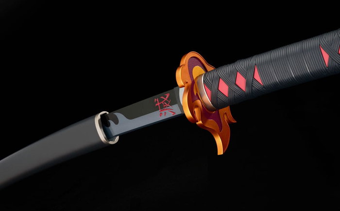 Bandai Tamashii Nations Réplica Proplica 1/1 Espada Nichirin Tanjiro Kamado Kyojuro Rengoku's Sword Guard Ver. 88 cm Bandai Tamashii Nations Réplica Proplica 1/1 Espada Nichirin Tanjiro Kamado Kyojuro Rengoku's Sword Guard Ver. 88 cm