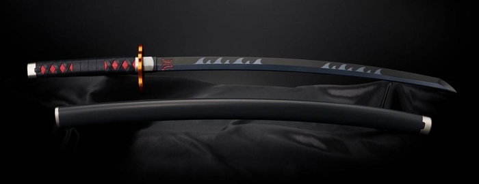 Bandai Tamashii Nations Réplica Proplica 1/1 Espada Nichirin Tanjiro Kamado Kyojuro Rengoku's Sword Guard Ver. 88 cm Bandai Tamashii Nations Réplica Proplica 1/1 Espada Nichirin Tanjiro Kamado Kyojuro Rengoku's Sword Guard Ver. 88 cm