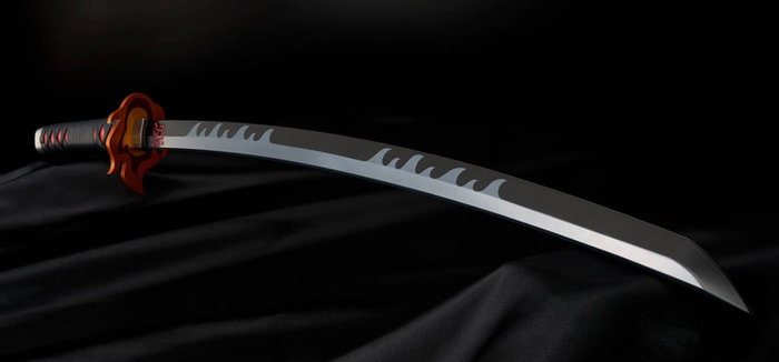 Bandai Tamashii Nations Réplica Proplica 1/1 Espada Nichirin Tanjiro Kamado Kyojuro Rengoku's Sword Guard Ver. 88 cm Bandai Tamashii Nations Réplica Proplica 1/1 Espada Nichirin Tanjiro Kamado Kyojuro Rengoku's Sword Guard Ver. 88 cm