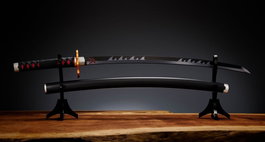 Bandai Tamashii Nations Réplica Proplica 1/1 Espada Nichirin Tanjiro Kamado Kyojuro Rengoku's Sword Guard Ver. 88 cm