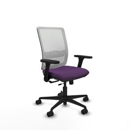 PIQUERAS Y CRESPO Silla de oficina Haches con mecanismo Sincro/Traslack, Morado y Blanco
