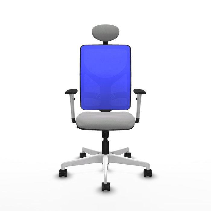 PIQUERAS Y CRESPO Silla de oficina Motilla con mecanismo Sincro, Gris claro y Azul