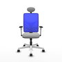 PIQUERAS Y CRESPO Silla de oficina Motilla con mecanismo Sincro, Gris claro y Azul