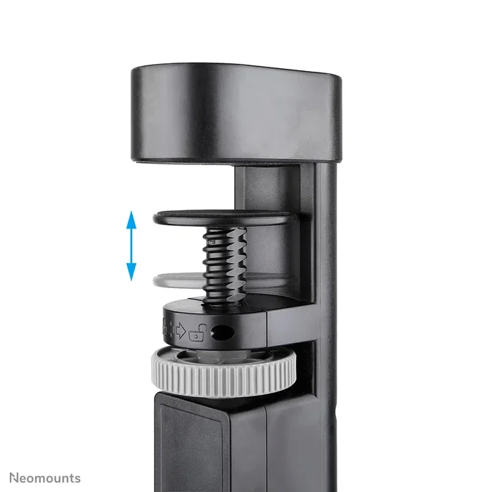 Neomounts DS22-840BL6 Regleta de Sobremesa con Abrazadera, 3 Tomas AC + 4 Puertos USB (2x USB-C y 2x USB-A) para Carga Rápida 20W, Cable 1.4m, Negro