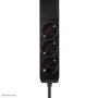 Neomounts DS22-840BL6 Regleta de Sobremesa con Abrazadera, 3x Schuko y USB-C/A de Carga Rápida - Negro