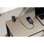 Neomounts DS22-840BL6 Regleta de Sobremesa con Abrazadera, 3x Schuko y USB-C/A de Carga Rápida - Negro