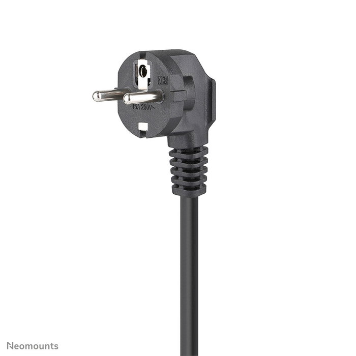 Neomounts DS22-840BL6 Regleta de Sobremesa con Abrazadera, 3x Schuko y USB-C/A de Carga Rápida - Negro