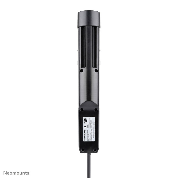 Neomounts DS22-840BL6 Regleta de Sobremesa con Abrazadera, 3x Schuko y USB-C/A de Carga Rápida - Negro