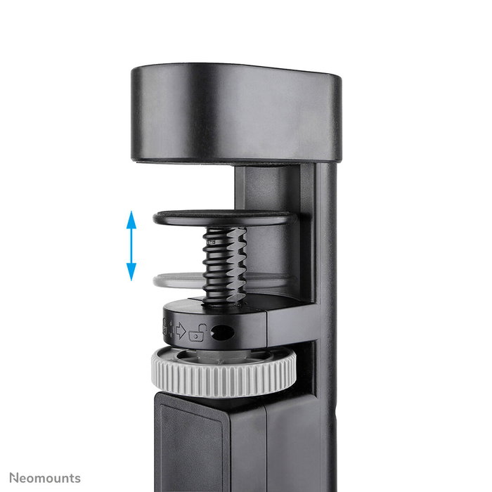 Neomounts DS22-840BL6 Regleta de Sobremesa con Abrazadera, 3x Schuko y USB-C/A de Carga Rápida - Negro