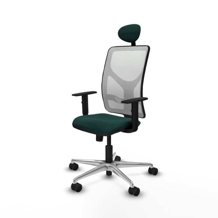 PIQUERAS Y CRESPO Silla de oficina Motilla con mecanismo Sincro, Verde botella y Blanco PIQUERAS Y CRESPO Silla de oficina Motilla con mecanismo Sincro, Verde botella y Blanco