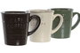 DKD Home Decor Tazas de gres Coffee Relieve Surtidas, 220ml