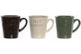 DKD Home Decor Tazas de gres Coffee Relieve Surtidas, 220ml