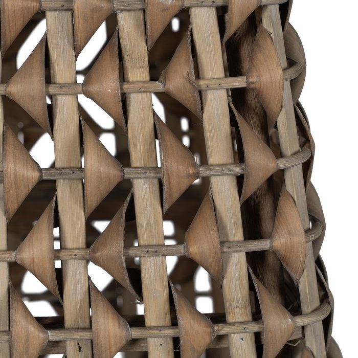 Farol Portavelas Gris Bambú Decoración 30 X 30 X 56 cm