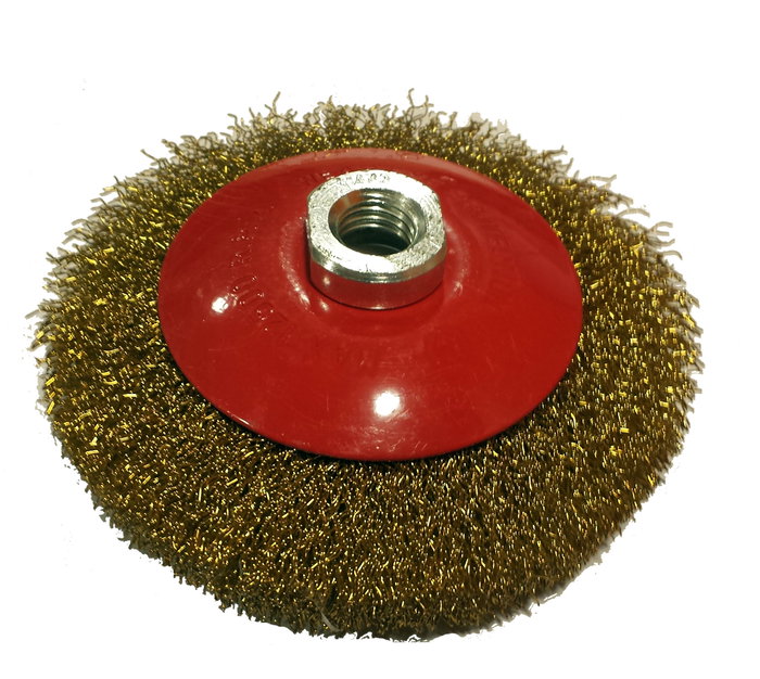 LAMS Cepillo Cónico 100 mm M14 Alambre Ondulado Lateral LAMS Cepillo Cónico 100 mm M14 Alambre Ondulado Lateral