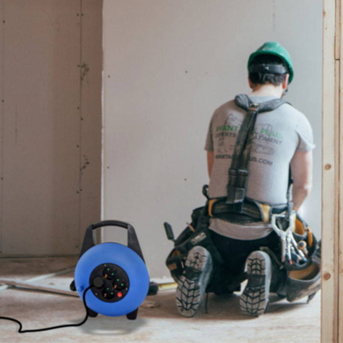 Silver Regleta Alargadera Enrollacables 4 Tomas 15 m, 16A 250V, Protección Infantil, Cable H5VV-F 3x1.5mm2