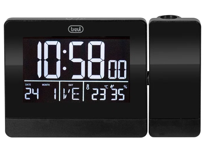 Trevi Reloj Despertador Digital Trevi EC 884 PJ con Pantalla LED, 2 Alarmas, Termómetro, USB, Negro