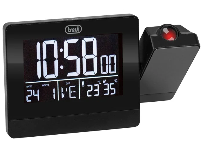Trevi Reloj Despertador Digital Trevi EC 884 PJ con Pantalla LED, 2 Alarmas, Termómetro, USB, Negro