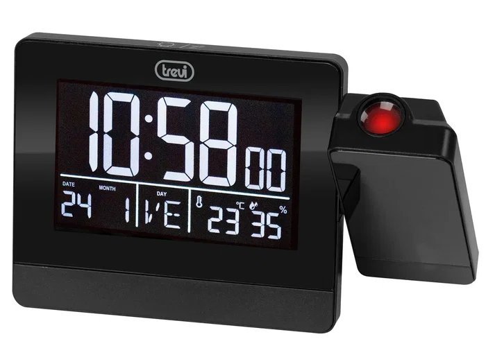 Trevi Reloj Despertador Digital Trevi EC 884 PJ con Pantalla LED, 2 Alarmas, Termómetro, USB, Negro