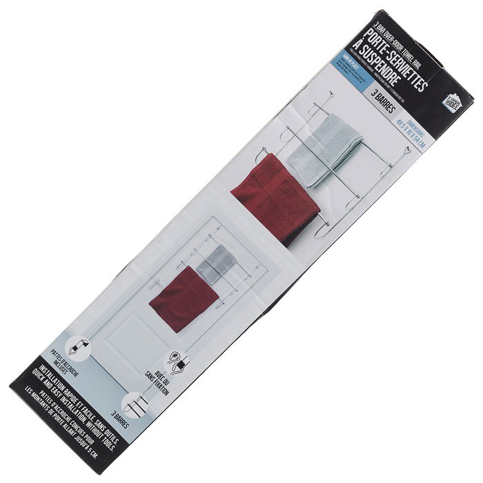 Je cherche une Idee Toallero Puerta 3 Barras Cromado 48,5x10x54 cm
