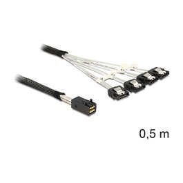 DeLOCK Cable Mini SAS HD SFF-8643 a 4 x SATA 7 Pin, 0,5 m