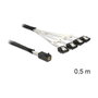 DeLOCK Cable Mini SAS HD SFF-8643 a 4 x SATA 7 Pin, 0,5 m