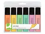 Q-connect Rotulador fluorescente pastel, punta biselada, estuche 6 unidades, colores surtidos, trazo 1-5 mm