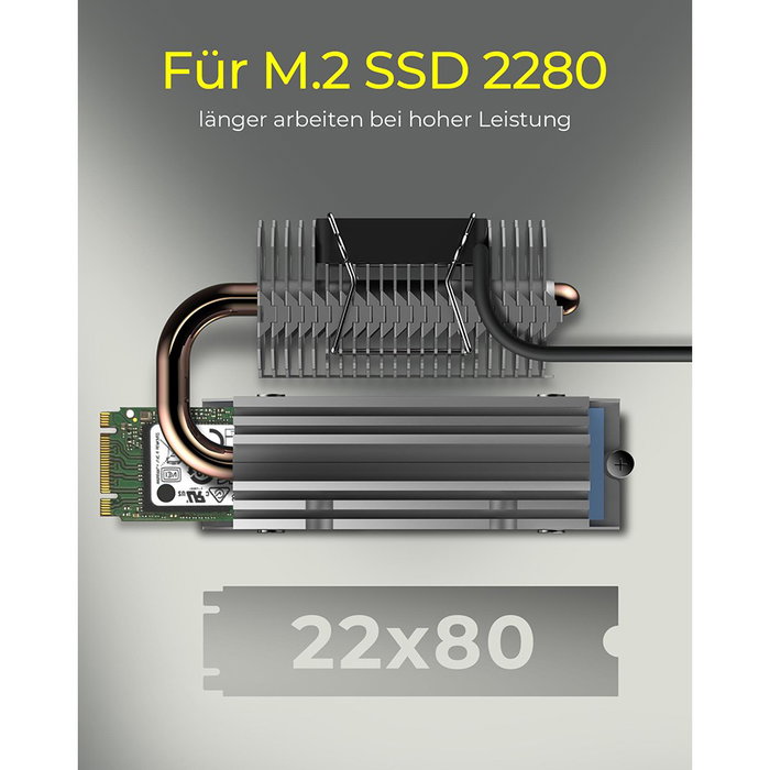 ICY BOX IB-M2HSF-705 Disipador Térmico Ventilador para SSD M.2 NVMe, Aluminio y Cobre, 8500 RPM, 4.87 m3/h Flujo de Aire, Plata