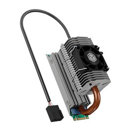 ICY BOX IB-M2HSF-705 Disipador Térmico Ventilador para SSD M.2 NVMe, Aluminio y Cobre, 8500 RPM, 4.87 m3/h Flujo de Aire, Plata
