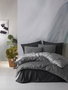 L'essentiel linge de maison Juego de Funda de Edredón Doble Bambú y Algodón Satinado Antracita 200x220 cm