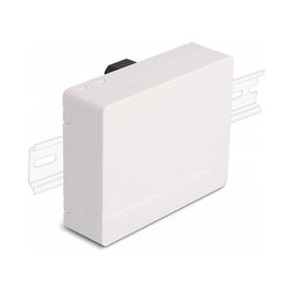 DeLOCK Caja de conexión de fibra óptica para carril DIN 4 x SC Simplex o LC Duplex, blanco