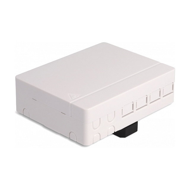 DeLOCK Caja de conexión de fibra óptica para carril DIN 4 x SC Simplex o LC Duplex, blanco