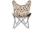 DKD Home Decor Sillón Colonial Camel Beige Piel y Hierro 70 x 90 x 70 cm