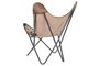 DKD Home Decor Sillón Colonial Camel Beige Piel y Hierro 70 x 90 x 70 cm
