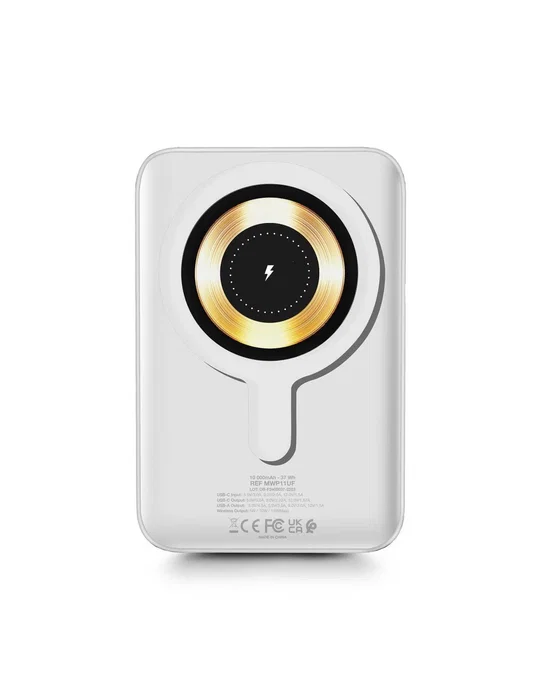 Urban Factory Magnee Power 10000 mAh Cargador Inalámbrico Magnético Compatible MagSafe Blanco Carga Rápida USB-C PD 22.5W