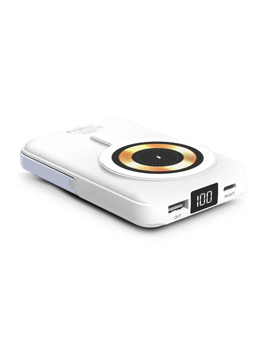 Urban Factory Magnee Power 10000 mAh Cargador Inalámbrico Magnético Compatible MagSafe Blanco Carga Rápida USB-C PD 22.5W