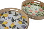 DKD Home Decor Bandeja de MDF 30x30x4 cm Surtida Naranja y Amarillo