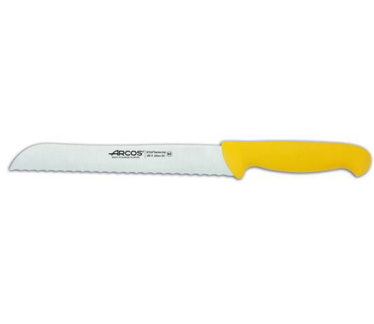 MARTINEZ Y GASCON Cuchillo Pan Serrado Acero Inoxidable Mango Plástico 32 cm - Color Amarillo