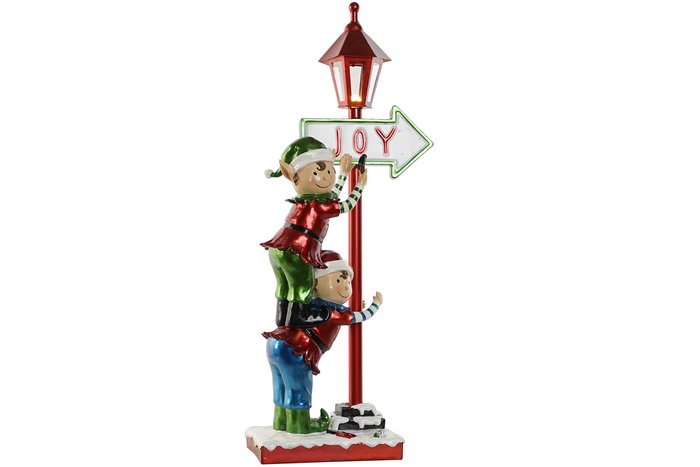 DKD Home Decor Figura Navidad Tradicional Farola elfo Multicolor Resina LED 28.5 x 81 x 35 cm DKD Home Decor Figura Navidad Tradicional Farola elfo Multicolor Resina LED 28.5 x 81 x 35 cm