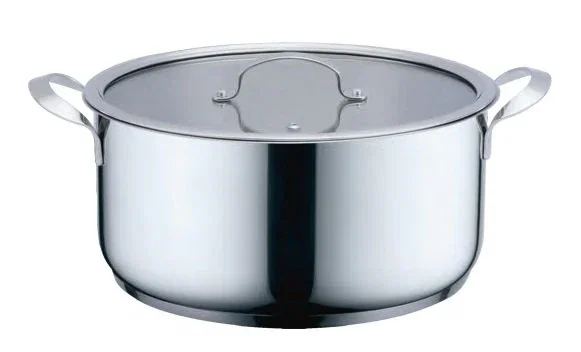 Haeger Olla Sopera Acero Inoxidable con Tapa de Vidrio 32 cm PA-32H.012A para Cocinas de Cerámica, Eléctrica, Gas, Halógeno e Inducción