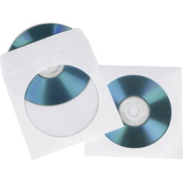 Hama 100 Fundas de Papel para CD/DVD Blancas SK 51174