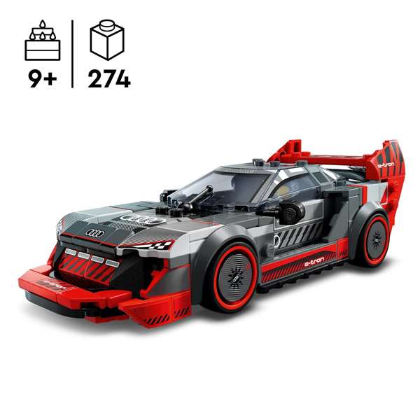 LEGO 76921 Coche de Carreras Audi S1 e-tron quattro Speed Champions, réplica 2022. Incluye minifigura y techo desmontable. Para +9 años.
