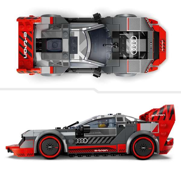 LEGO 76921 Coche de Carreras Audi S1 e-tron quattro Speed Champions, réplica 2022. Incluye minifigura y techo desmontable. Para +9 años.